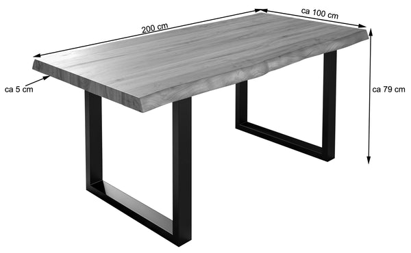 #naturfarben #200x100 #u-gestellsilber