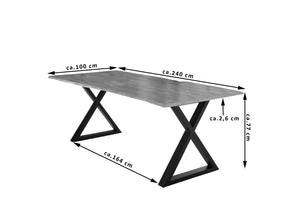 #nussbaumfarben #240x100 #x-gestellschwarz