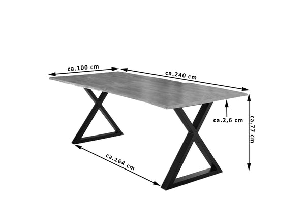 #nussbaumfarben #240x100 #x-gestellschwarz