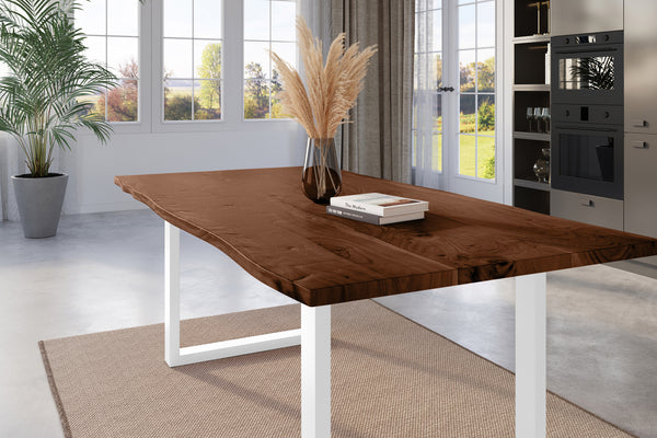 #nussbaumfarben #200x100 #u-gestellweiß