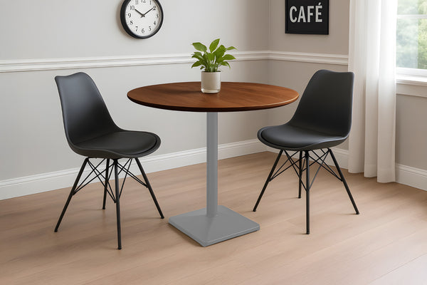 #akazienussbaumfarben #90x90 #säulen-gestelleckigsilber