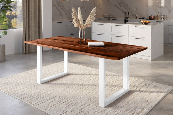 #nussbaumfarben #220x100 #u-gestellweiß