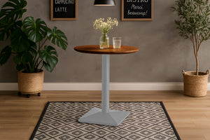 #akazienussbaumfarben #70x70 #säulen-gestelleckigsilber
