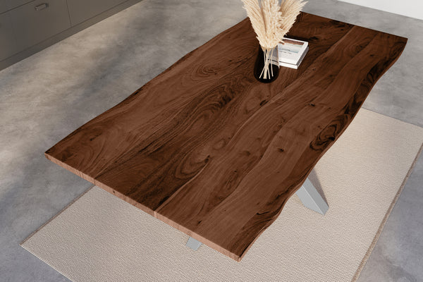 #nussbaumfarben #220x100 #spider-gestellsilber