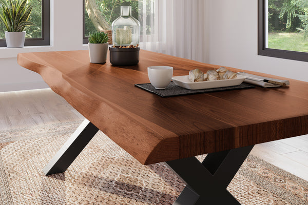 #akazienussbaumfarben #220x100 #x-gestellschwarz