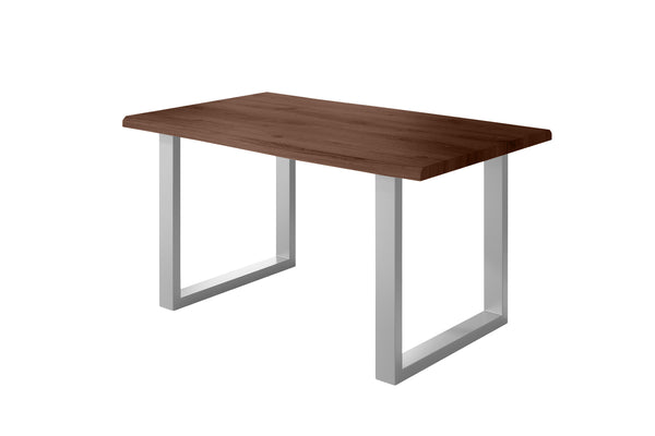 #holznussbaum-optik #140x80 #u-gestellsilber