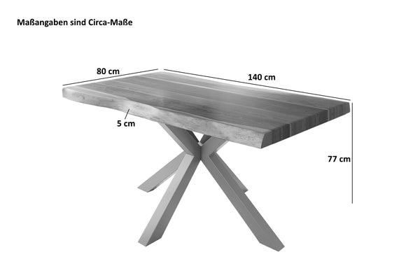 #akazienussbaumfarben #140x80 #spider-gestellschwarz