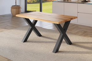 #holzwildeiche-optik #140x80 #x-gestellschwarz