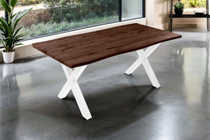 #nussbaumfarben #180x90 #x-gestellweiß