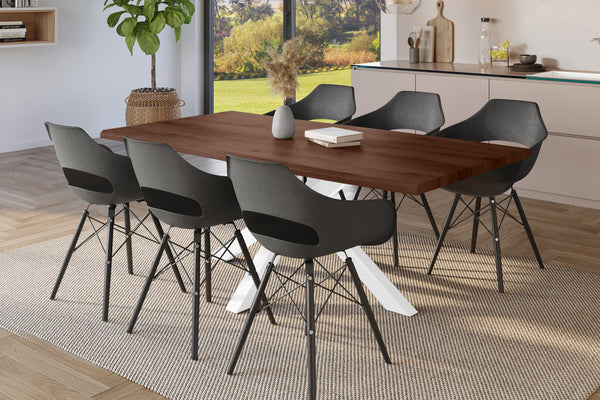 #holznussbaum-optik #220x100 #spider-gestellweiß