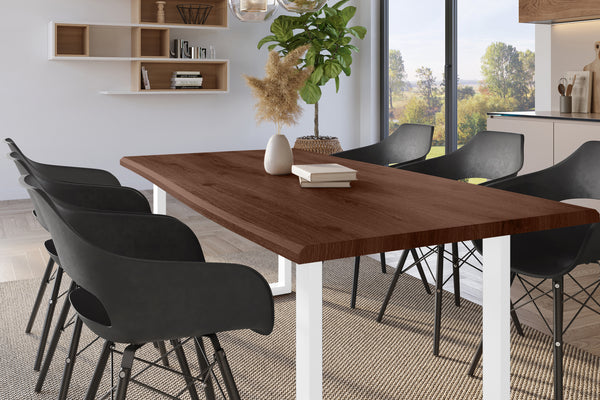 #holznussbaum-optik #220x100 #u-gestellweiß