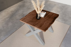 #nussbaumfarben #80x80 #x-gestellsilber