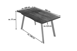 #nussbaumfarben #200x100 #vierfuß-gestell
