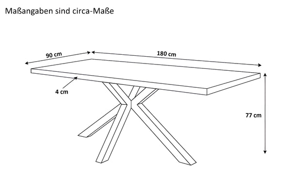 #holzwildeiche-optik #180x90 #spider-gestellsilber
