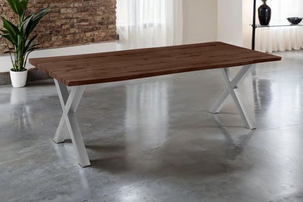 #nussbaumfarben #220x100 #x-gestellsilber