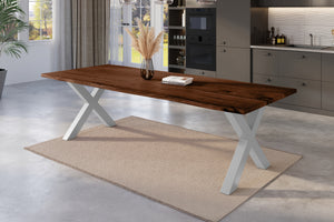#nussbaumfarben #260x100 #x-gestellsilber