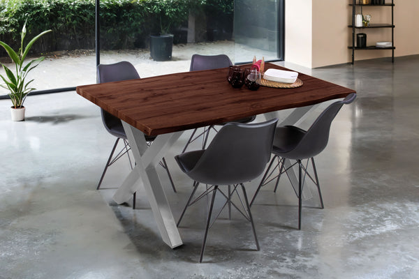 #nussbaumfarben #160x85 #x-gestellsilber