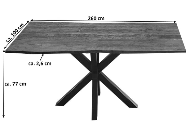 #nussbaumfarben #260x100 #spider-gestellschwarz