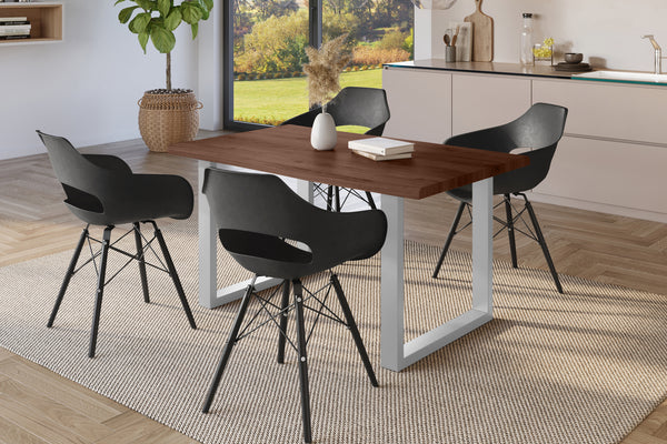 #holznussbaum-optik #160x85 #u-gestellsilber