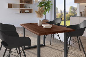 #holznussbaum-optik #140x80 #u-gestellschwarz