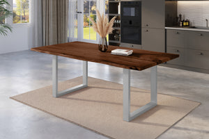 #nussbaumfarben #200x100 #u-gestellsilber