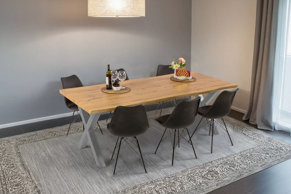 #wildeichenfarben #220x100 #x-gestellsilber