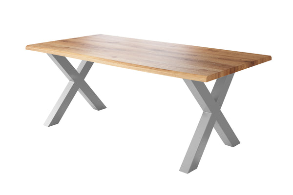 #holzwildeiche-optik #220x100 #x-gestellsilber