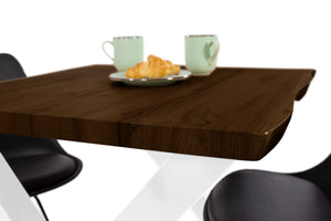 #nussbaumfarben #80x80 #x-gestellweiß