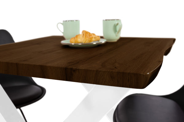 #nussbaumfarben #80x80 #x-gestellweiß