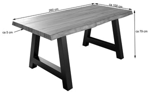 #nussbaumfarben #260x100 #a-gestellsilber