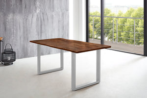 #nussbaumfarben #200x100 #u-gestellsilber