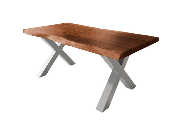 #akazienussbaumfarben #180x90 #x-gestellsilber