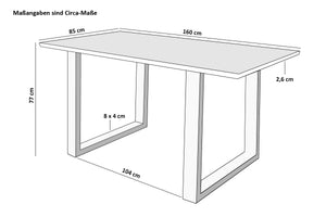#160x85 #u-gestellschwarz