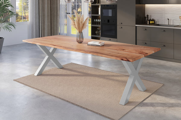 #naturfarben #260x100 #x-gestellsilber