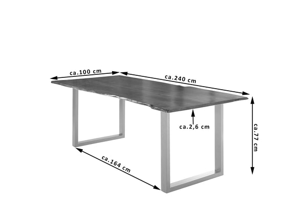 #nussbaumfarben #240x100 #u-gestellsilber