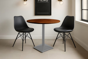 #akazienussbaumfarben #80x80 #säulen-gestelleckigsilber