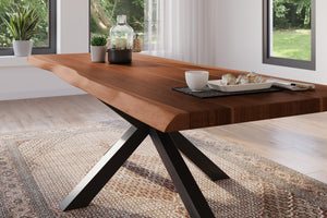 #akazienussbaumfarben #240x100 #spider-gestellschwarz