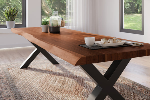 #akazienussbaumfarben #260x100 #x-gestellschwarz