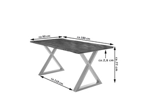 #nussbaumfarben #180x90 #x-gestellsilber