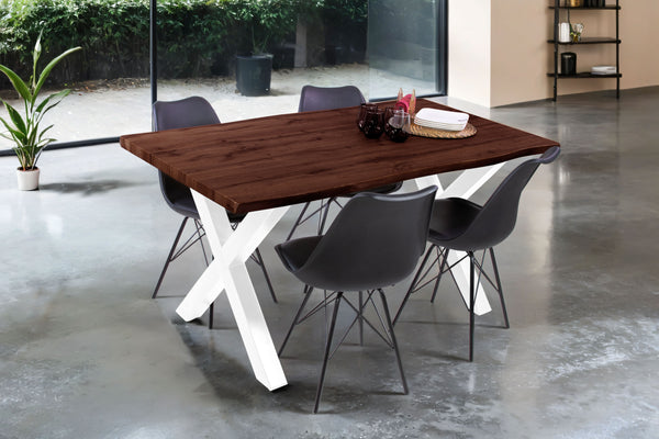 #nussbaumfarben #160x85 #x-gestellweiß