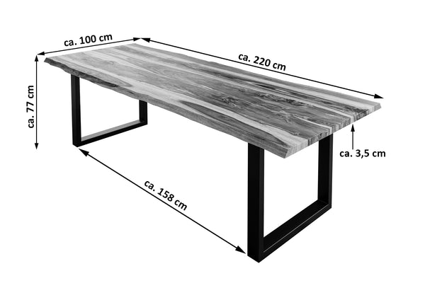 #sheeshamnaturfarbenlackiert #220x100 #u-gestellschwarz