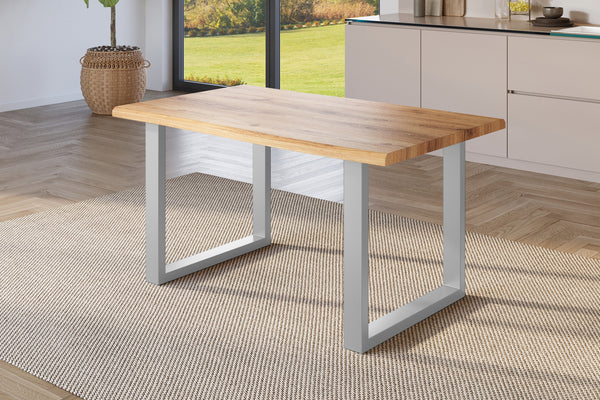 #holzwildeiche-optik #140x80 #u-gestellsilber