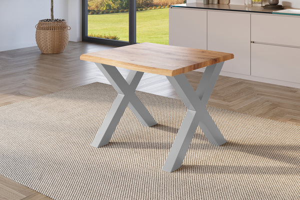 #holzwildeiche-optik #80x80 #x-gestellsilber