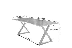 #naturfarben #240x100 #x-gestellsilber