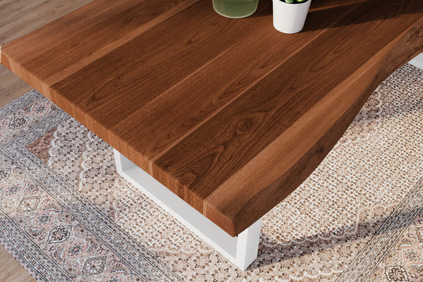 #akazienussbaumfarben #220x100 #u-gestellweiß