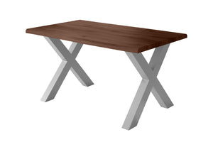 #holznussbaum-optik #160x85 #x-gestellsilber