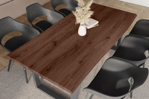 #holznussbaum-optik #220x100 #u-gestellschwarz
