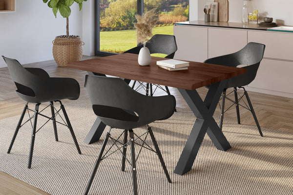 #holznussbaum-optik #160x85 #x-gestellschwarz