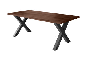 #holznussbaum-optik #180x90 #x-gestellschwarz