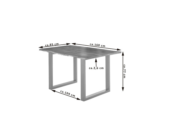 #nussbaumfarben #160x85 #u-gestellsilber